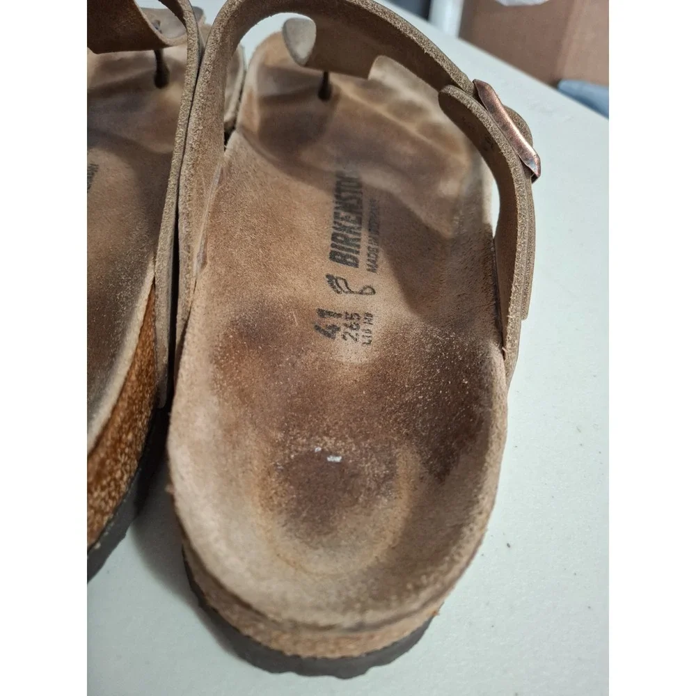 Birkenstock Womens Gizeh Tabacco Oiled Leather Thong Sandals Size 41‎ US 10
